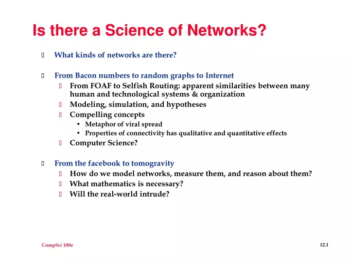 is there a science of networks