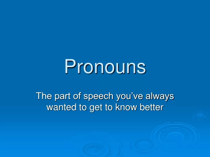 pronouns