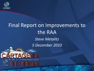 Final Report on Improvements to the RAA