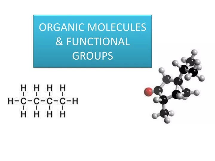 organic molecules functional groups