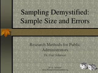 Sampling Demystified: Sample Size and Errors