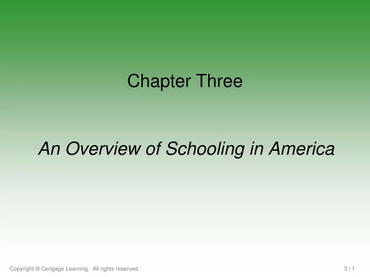 an overview of schooling in america