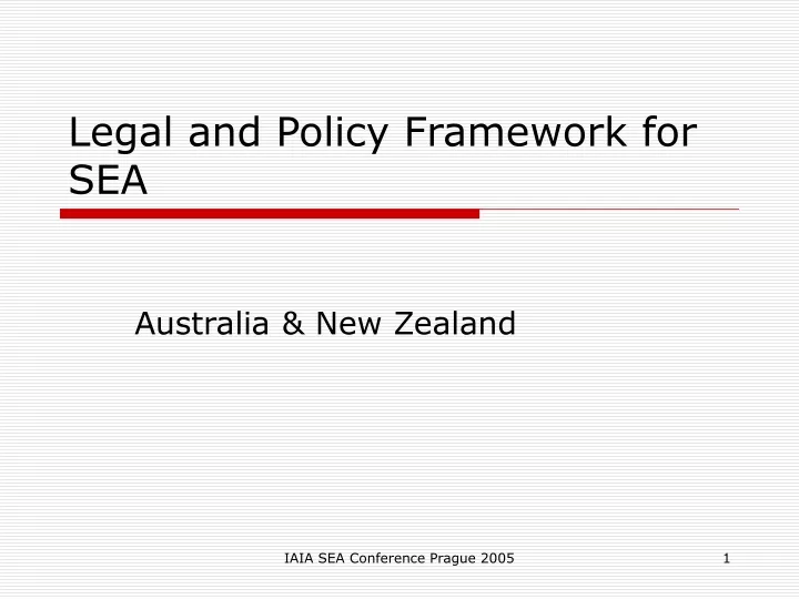 legal and policy framework for sea