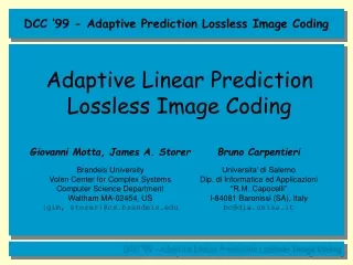 Adaptive Linear Prediction Lossless Image Coding