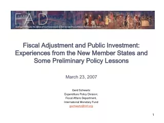 Gerd Schwartz  Expenditure Policy Division;  Fiscal Affairs Department,