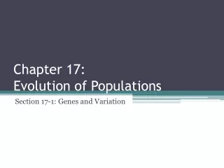 Chapter 17:  Evolution of Populations
