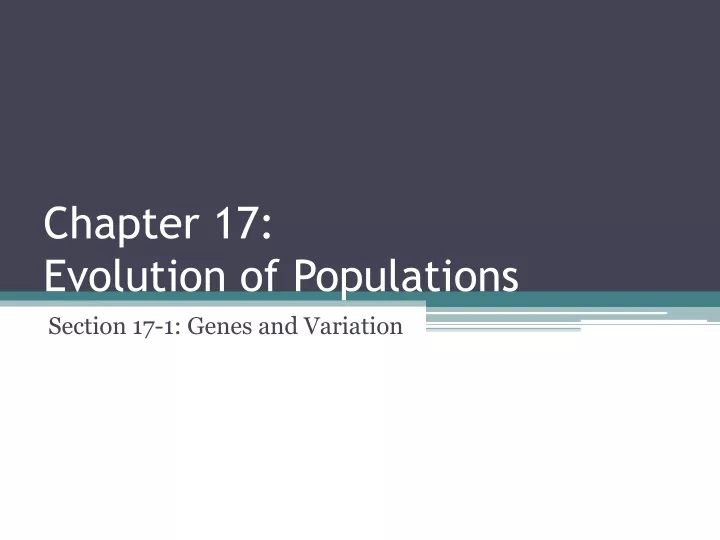 chapter 17 evolution of populations