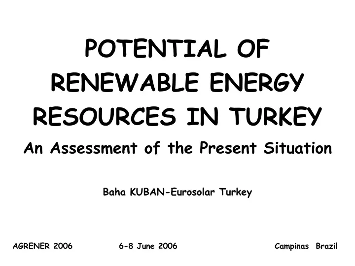 potential of renewable energy resources in turkey