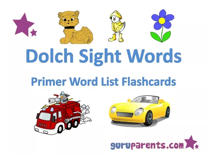 dolch sight words primer word list flashcards