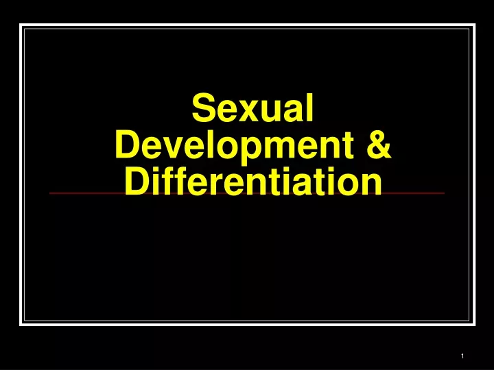 sexual development differentiation