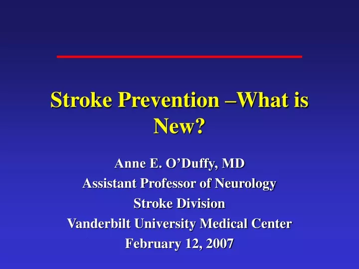 stroke prevention what is new