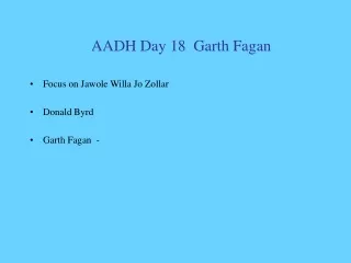 AADH Day 18  Garth Fagan