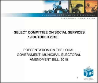 SELECT COMMITTEE ON SOCIAL SERVICES                       19 OCTOBER 2010