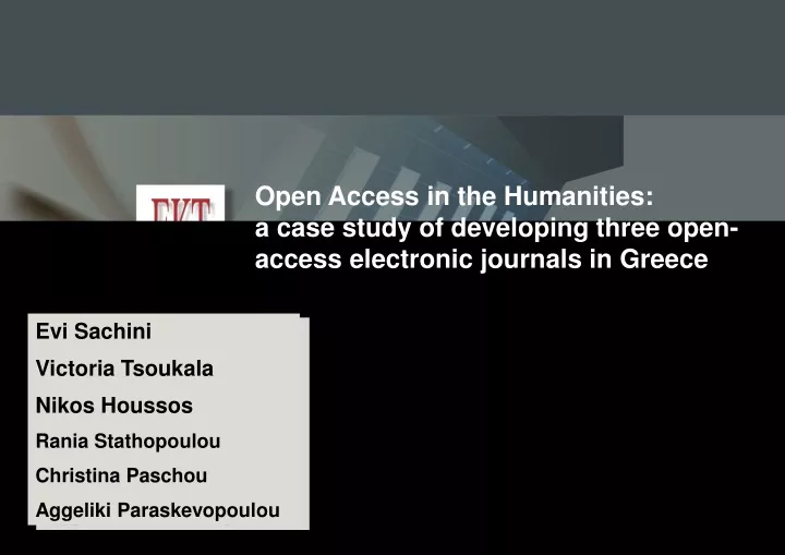 open access in the humanities a case study
