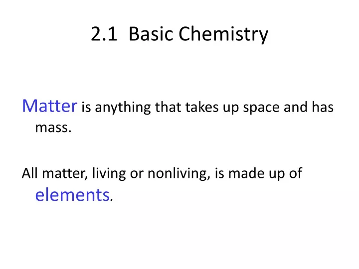 2 1 basic chemistry