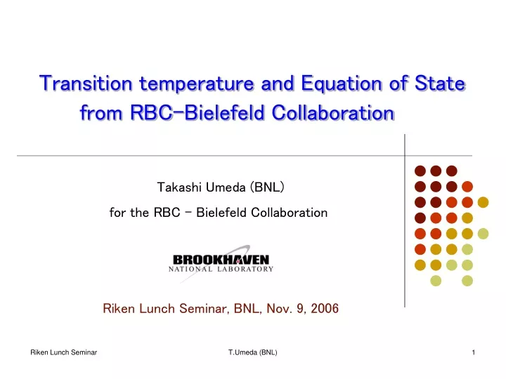 transition temperature and equation of state from rbc bielefeld collaboration