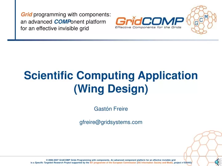 scientific computing application wing design gast n freire gfreire@gridsystems com