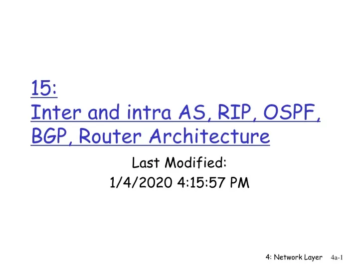 15 inter and intra as rip ospf bgp router architecture