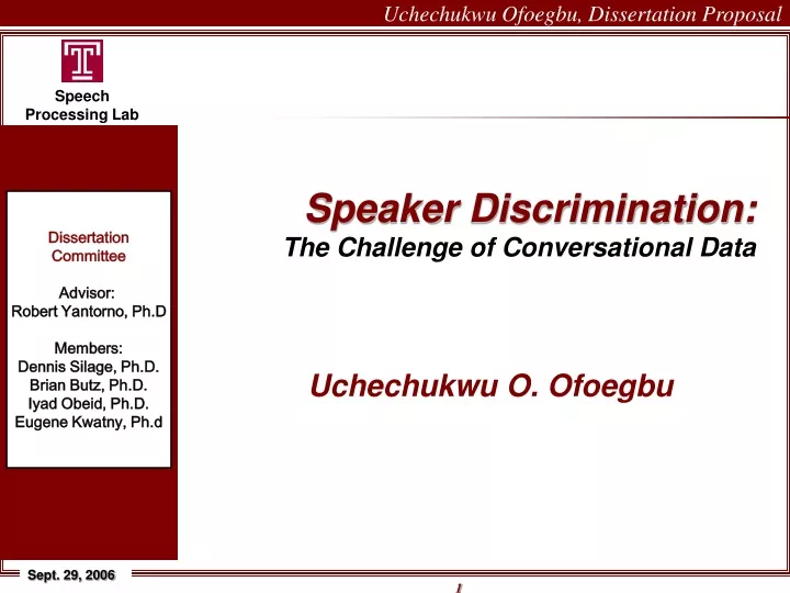 speaker discrimination the challenge of conversational data