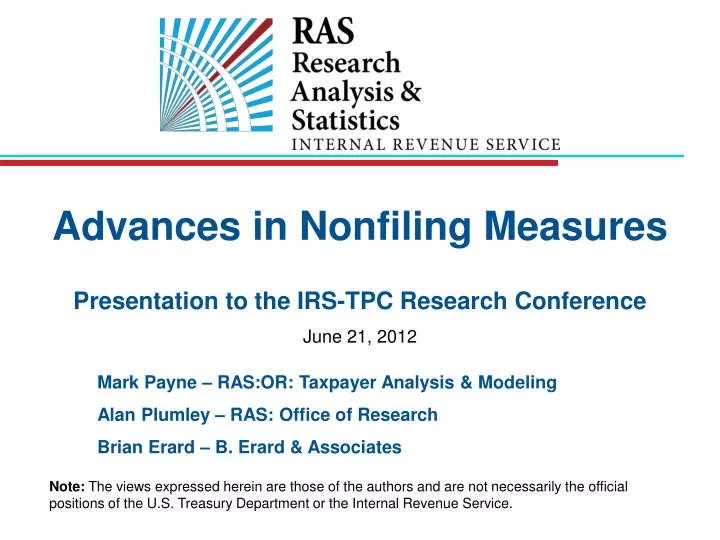 advances in nonfiling measures