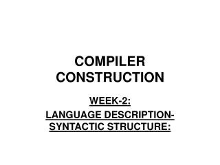 COMPILER CONSTRUCTION