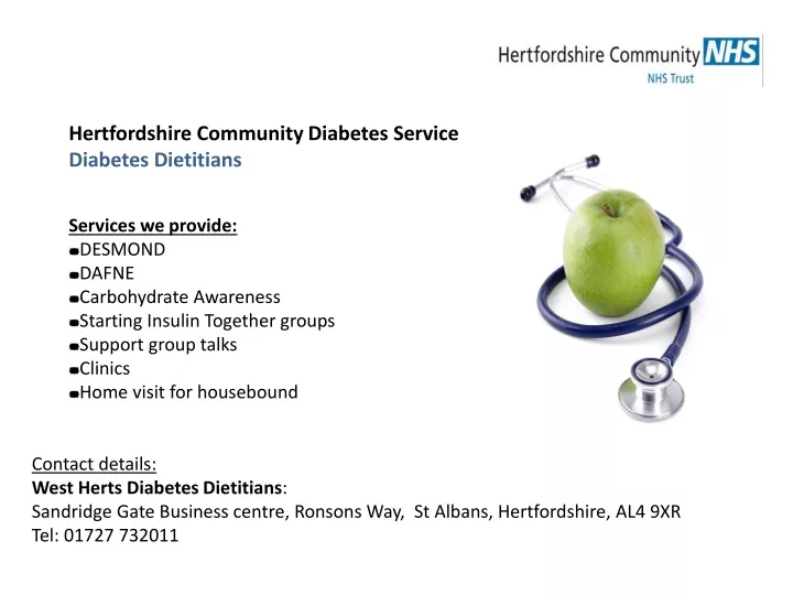 hertfordshire community diabetes service diabetes