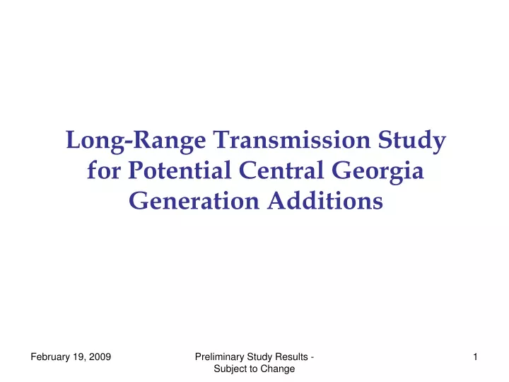 long range transmission study for potential