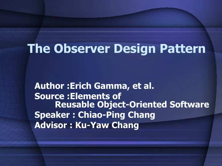 the observer design pattern