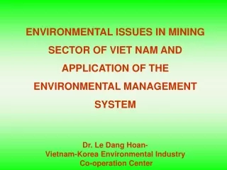 GE NERAL INFORMATION OF MINERAL  RESOURCES AND MINING SECTOR OF VIETNAM