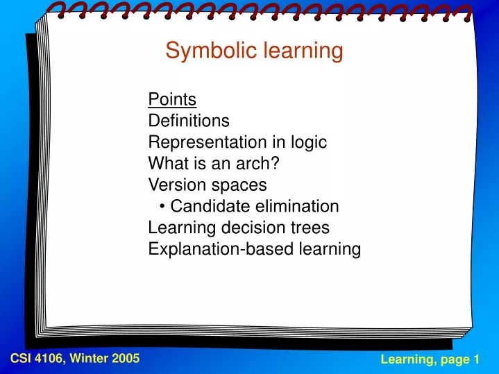 symbolic learning