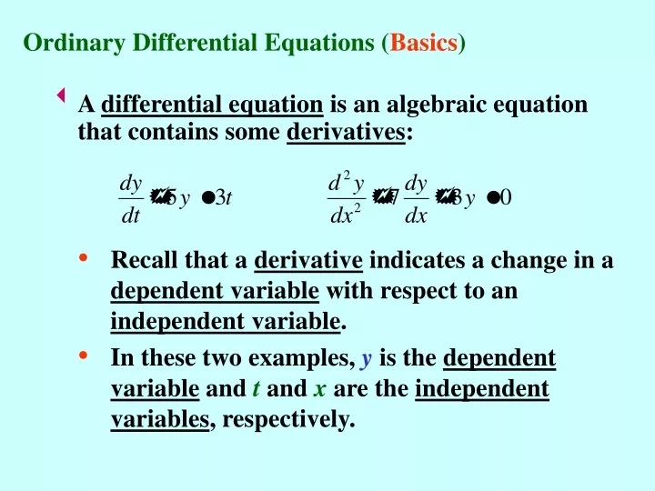 ordinary differential equations basics