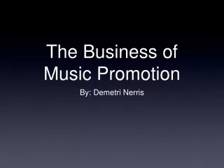 The Business of Music Promotion