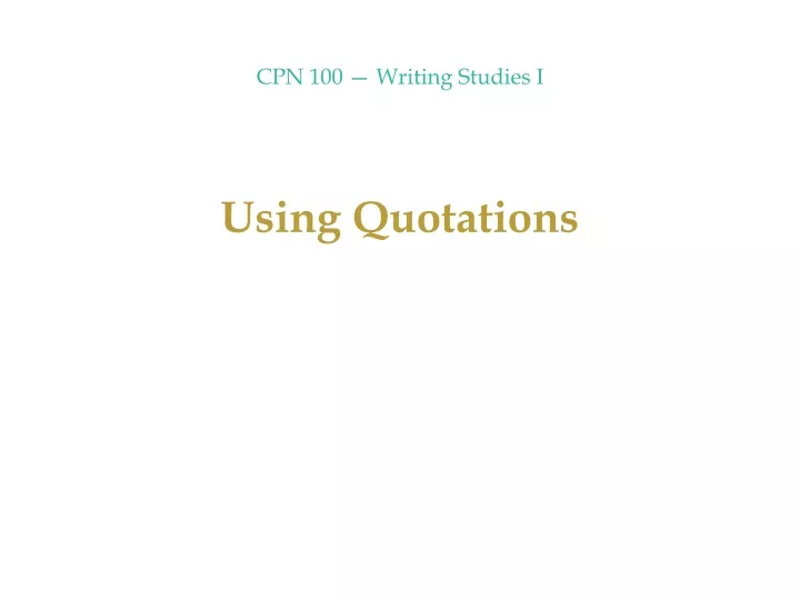 cpn 100 writing studies i