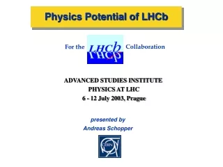Physics Potential of LHCb