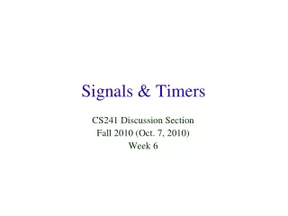 Signals &amp; Timers