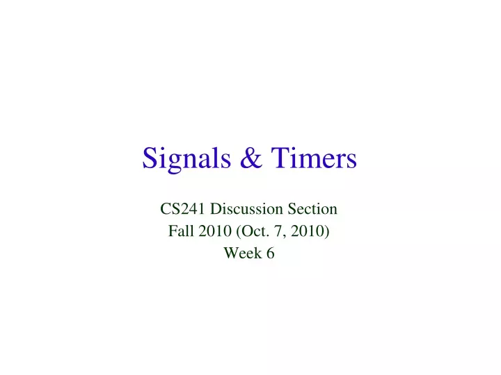 signals timers