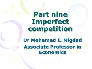 Part nine Imperfect competition