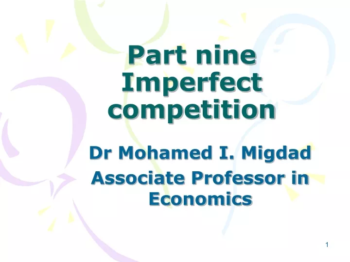 part nine imperfect competition