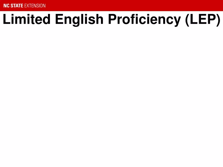 limited english proficiency lep