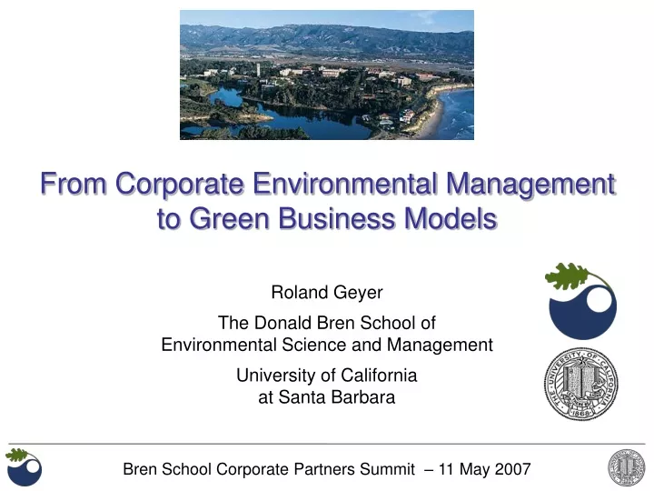from corporate environmental management to green