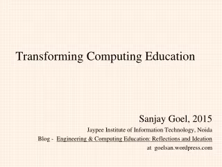 Transforming Computing Education