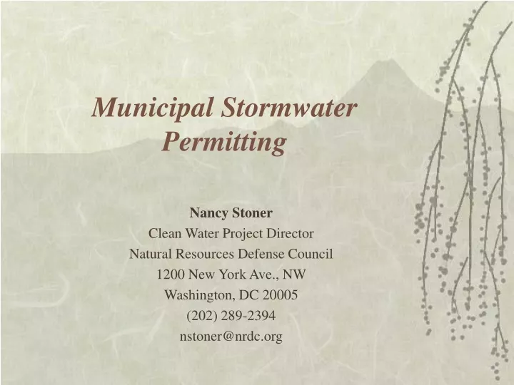 municipal stormwater permitting