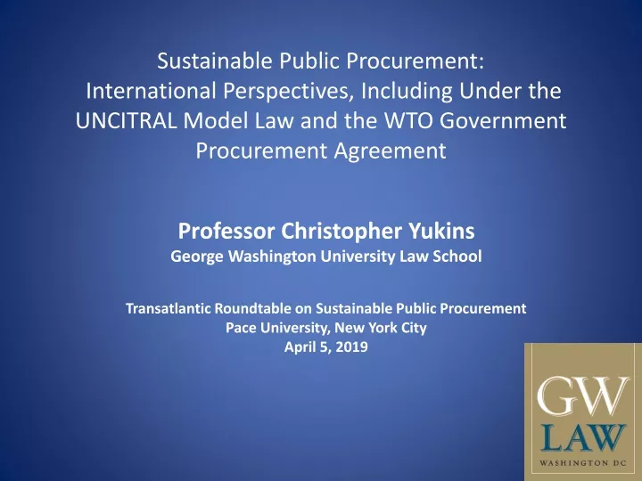 sustainable public procurement international
