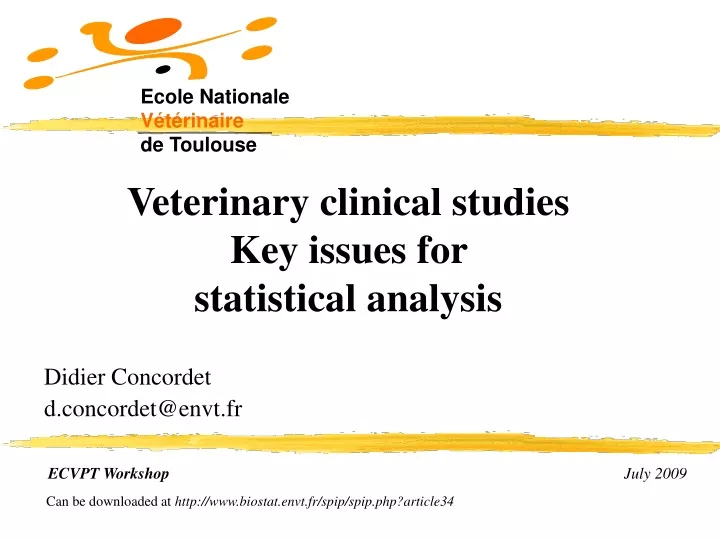 veterinary clinical studies key issues for statistical analysis