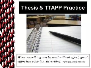 Thesis &amp; TTAPP Practice