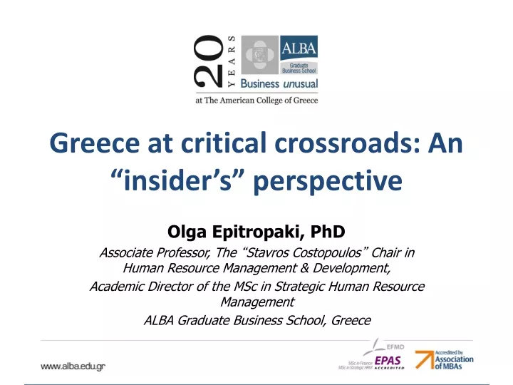 greece at critical crossroads an insider s perspective