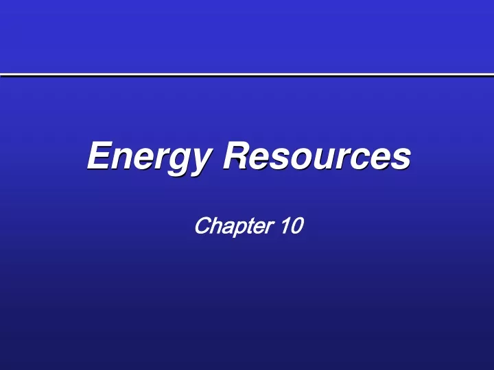 energy resources