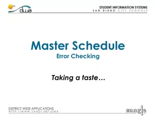 Master Schedule  Error Checking