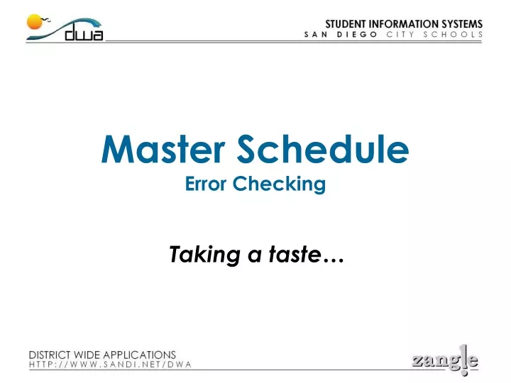 master schedule error checking
