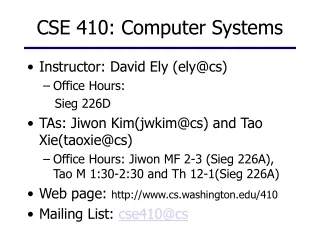 CSE 410: Computer Systems